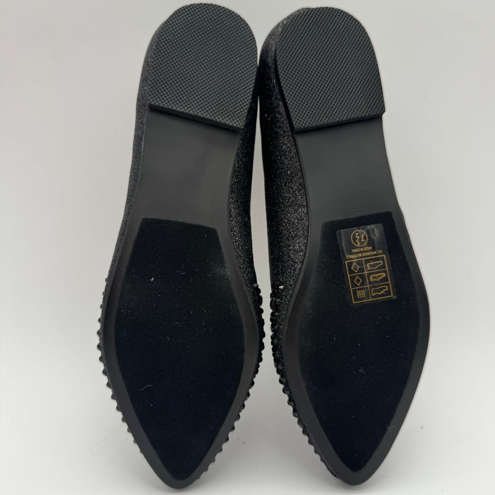 Lauren Lorraine Kelsey Womens Ballet Flats Black Beaded Shoes Size 7.5 New - Picture 7 of 8